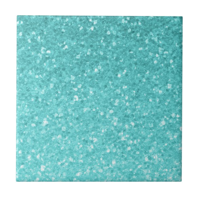 Aqua Turcoise Glitter Gnistra Wall eller Golv Kakelplatta (Framsidan)