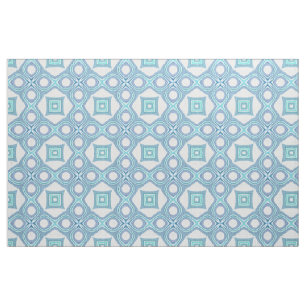 Aqua Turcos Blue Grönt Bali Batik Mönster Tyg