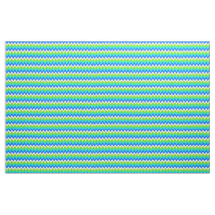 Aqua Turcos Blue Lime Green Ikat Zigzag Art Tyg