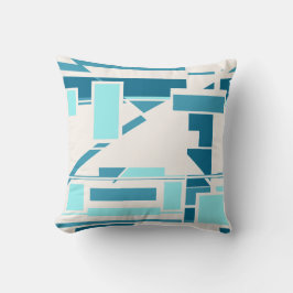 Aqua Turcos Blue Off white Southwest Art look Kudde