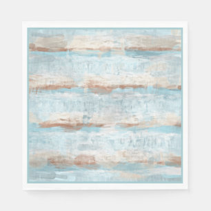 Aqua Turcos Brown White Watercolor Rand Art Pappersservett