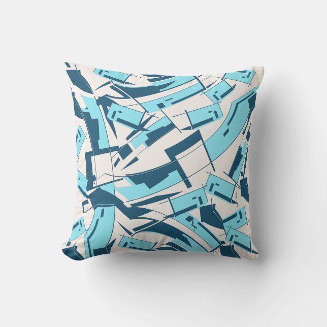 Aqua Turcos Diagonal Scattered Delar Design Kudde (Framsida)