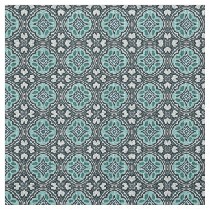 Aqua Turcos Teal Blue Moroccan Mosaic Mönster Tyg