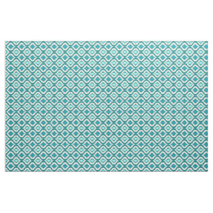 Aqua Turcos Teal Retro Chic Ikat droppar Mönster Tyg