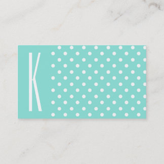 Aqua Turcos & White Polka dots Visitkort