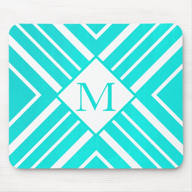 Aqua Turkos Acrylic Geometric Musmatta (Framsidan)