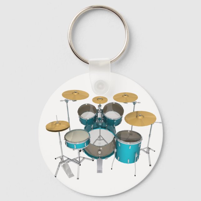 Aqua/Turquise Drum Kit: Nyckelring (Framsida)