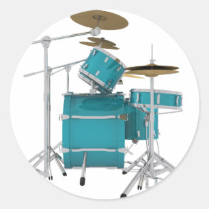 Aqua/Turquise Drum Kit: Runt Klistermärke
