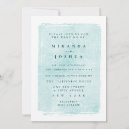 Aqua Turquoise Grunge Distressed Casual Inbjudningar