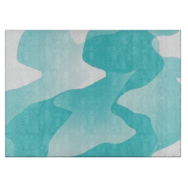Aqua Vatten Abstrakt Konst Glas Skärbräda (Framsidan)