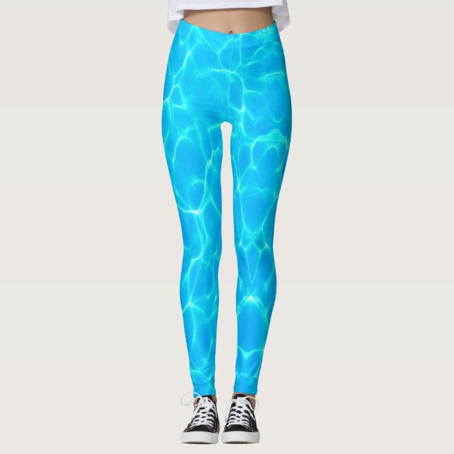 Aqua Vatten Mönster med reflektion Vinkarare Leggings (Framsida)