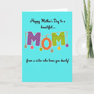 Aqua Vävd Mamma Mors Dag-kort Kort