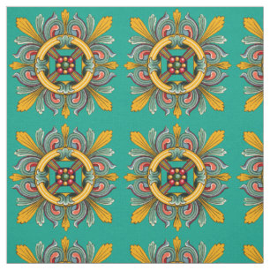 Aqua Victorian Tile Design Tyg
