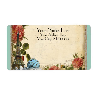 Aqua Vintage Eiffel Torn Ro Matching Shipping Fraktsedel