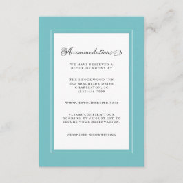 Aqua & Vit Bröllopsdetalj Moderna Eleganta Ramar Tilläggskort