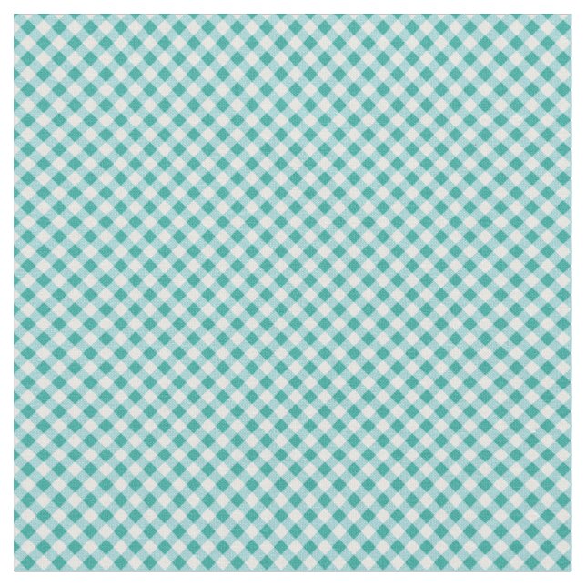 Aqua Vit Gingham Tyg (Närbild)