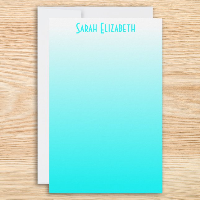 Aqua Vit Ombre Pappersvaror Brevpapper (Aqua White Ombre Stationery)