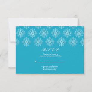 Aqua + vit snowflake vinterbröllop OSA kort