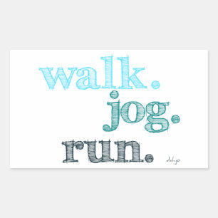 AQUA WALK JOG SPRINGA (typsnitt SHADED) Rektangulärt Klistermärke