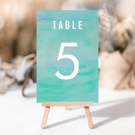 Aqua Watercolor Bordsnummer