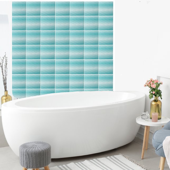 Aqua Wave Gradient | Modernt Havsmönster Kakelplatta (Skapare uppladdad)