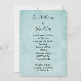 Aqua Wedding Rose Inbjudningar