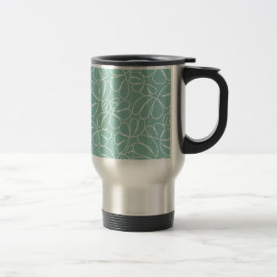 Aqua Whimsical Ikat Blommigt Petal Doodle Mönster Resemugg