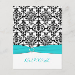 Aqua, White, Black Damask II OSA kort
