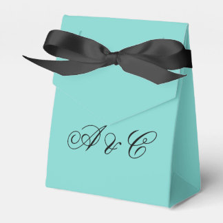 Aqua & White Bows Party Bags Presentaskar