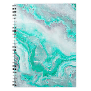 Aqua White Gemstone Agate Mineral Quartz Anteckningsbok