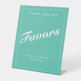 Aqua & White Modern Minimalist Wedding Favor