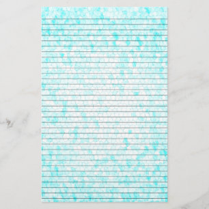 Aqua White Mosaic Stationery med Linjer (tillval) Brevpapper