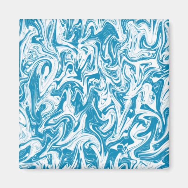 Aqua & White Swirl Magnet (Framsidan)