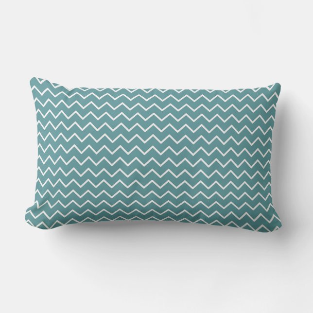 Aqua Zig Zag/Polka Dot Reversible Lumbar Pillow Lumbarkudde (Framsida)