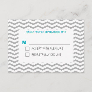 Aqua Zig Zag RSVP-kort Inbjudningar
