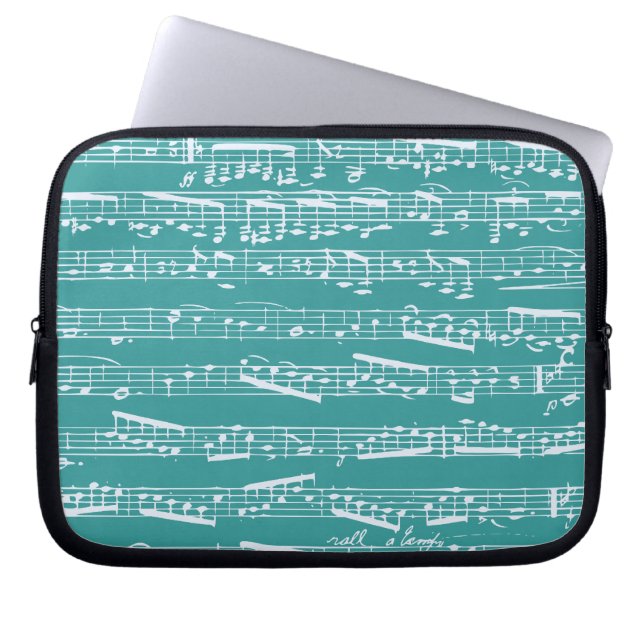 Aquablåttmusik noter laptop fodral (Framsidan)