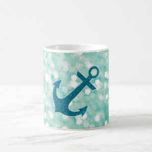 AquaBokeh ankrar nautiskt glitter Kaffemugg