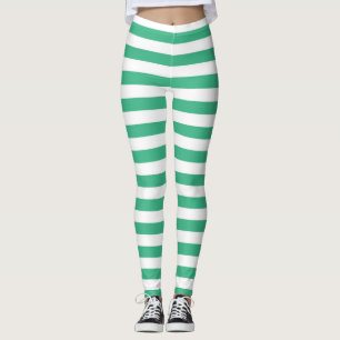 Aquagrönt- och vitrandar leggings
