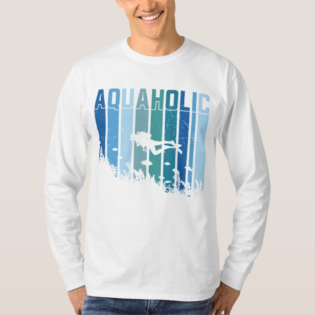 Aquaholic Scuba Diving T-Shirt (Framsida)