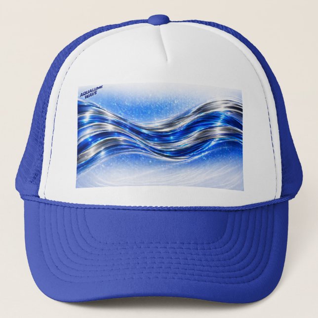 Aqualume Flow  – Blue Silver Wave Energy Mug Lastb Keps (Framsida)