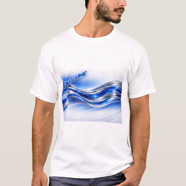 Aqualume Flow Shirt – Blå Silvervåg Energidesign T (Framsida)