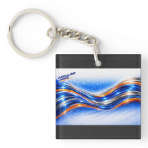 Aqualume Wave Shirt – Blå Orange Abstrakt Flöde De