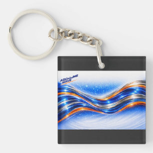 Aqualume Wave Shirt – Blå Orange Abstrakt Flöde De