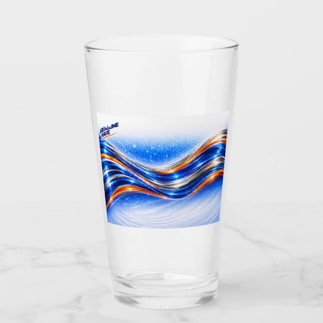 Aqualume Wave Shirt – Blå Orange Abstrakt Flöde De Glaskopp (Framsida)