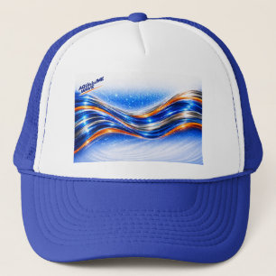 Aqualume Wave Shirt – Blå Orange Abstrakt Flöde De Keps