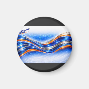Aqualume Wave Shirt – Blå Orange Abstrakt Flöde De Magnet