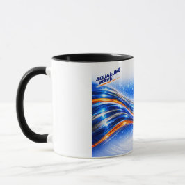 Aqualume Wave Shirt – Blå Orange Abstrakt Flöde De Mugg