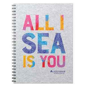 Aquaman "All I Sea Is You" färgfläckig Paisley Anteckningsbok