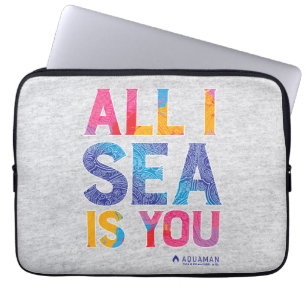 Aquaman "All I Sea Is You" färgfläckig Paisley Laptop Fodral