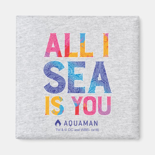 Aquaman | "All I Sea Is You" färgfläckig Paisley Magnet (Framsidan)
